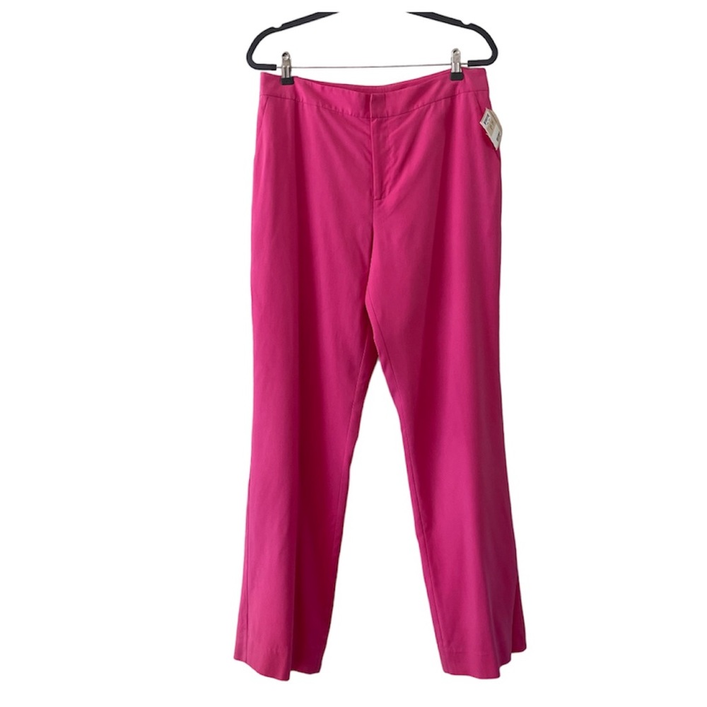 Lauren Ralph Lauren pink Silk wide leg pants barbiecore trousers size 12 NWT
